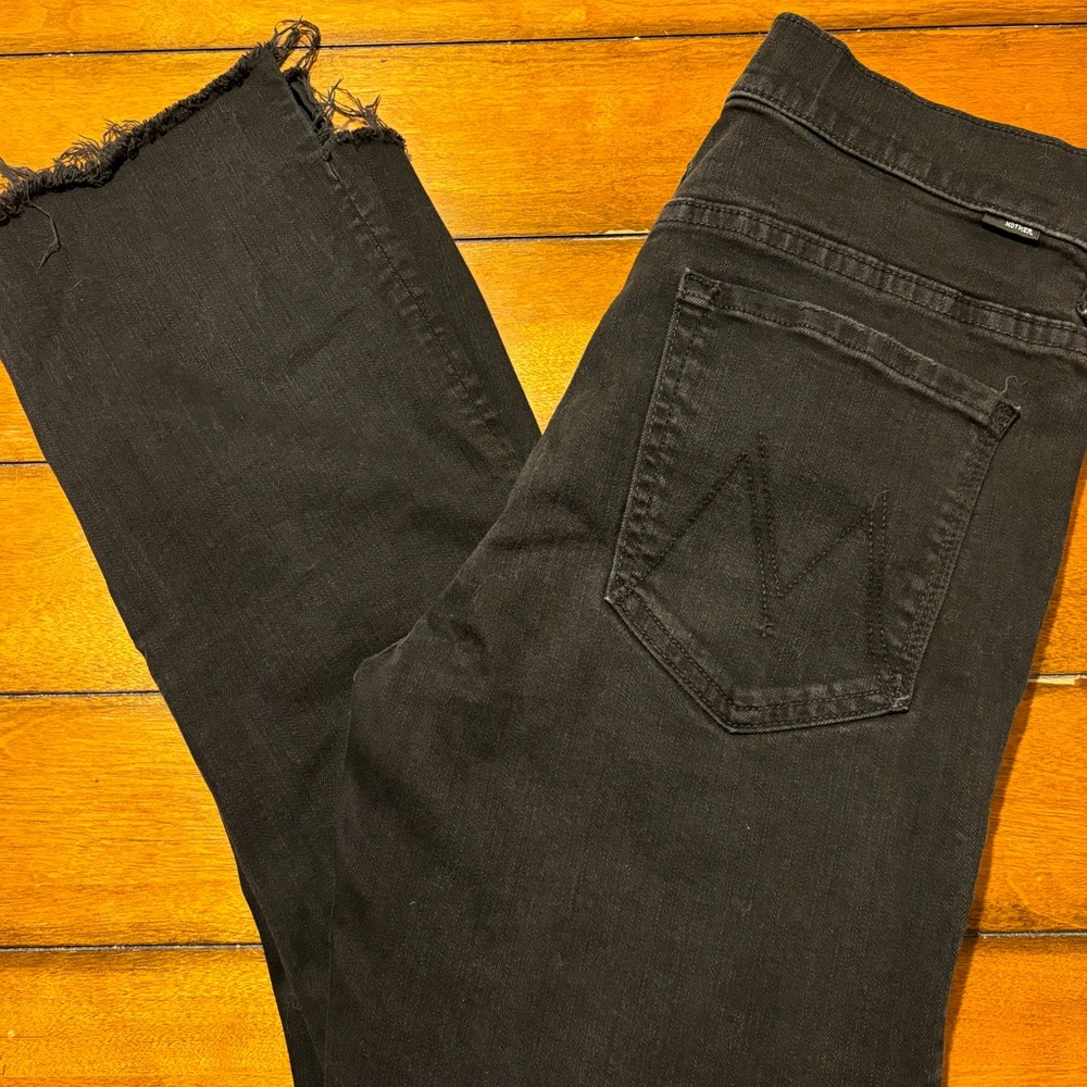 Black Mother Insider Crop Jeans